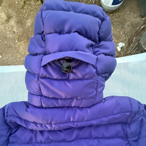 WOMENS  The North Face Totally Down Hooded Jacket SZ S/P Purple 600 - Picture 3 of 16
